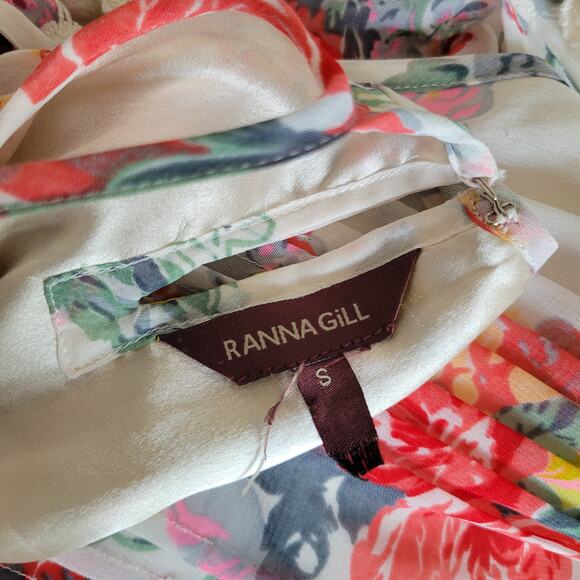 Anthropologie Ranna Gill Kalia Floral Dress Ivory Crochet Lace Women Small - Picture 12 of 15